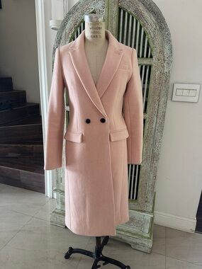 Banana Republic Pink Double-Breasted Wool Coat